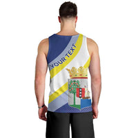 Personalized Curacao Coat of Arms Men Tank Top Map Flag Style