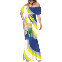 Personalized Curacao Coat of Arms Mermaid Dress Map Flag Style