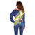Personalized Curacao Coat of Arms Off Shoulder Sweater Map Flag Style