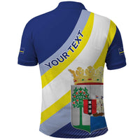 Personalized Curacao Coat of Arms Polo Shirt Map Flag Style