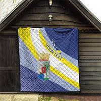 Personalized Curacao Coat of Arms Quilt Map Flag Style