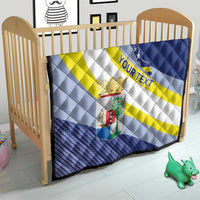 Personalized Curacao Coat of Arms Quilt Map Flag Style