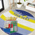 Personalized Curacao Coat of Arms Round Carpet Map Flag Style