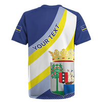 Personalized Curacao Coat of Arms Rugby Jersey Map Flag Style