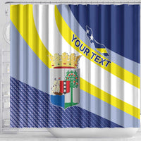 Personalized Curacao Coat of Arms Shower Curtain Map Flag Style