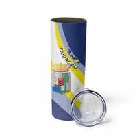 Personalized Curacao Coat of Arms Skinny Tumbler Map Flag Style