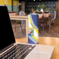Personalized Curacao Coat of Arms Skinny Tumbler Map Flag Style