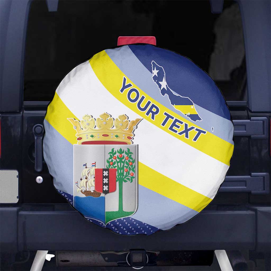 Personalized Curacao Coat of Arms Spare Tire Cover Map Flag Style