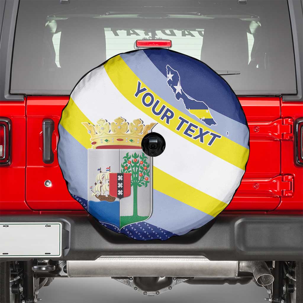 Personalized Curacao Coat of Arms Spare Tire Cover Map Flag Style