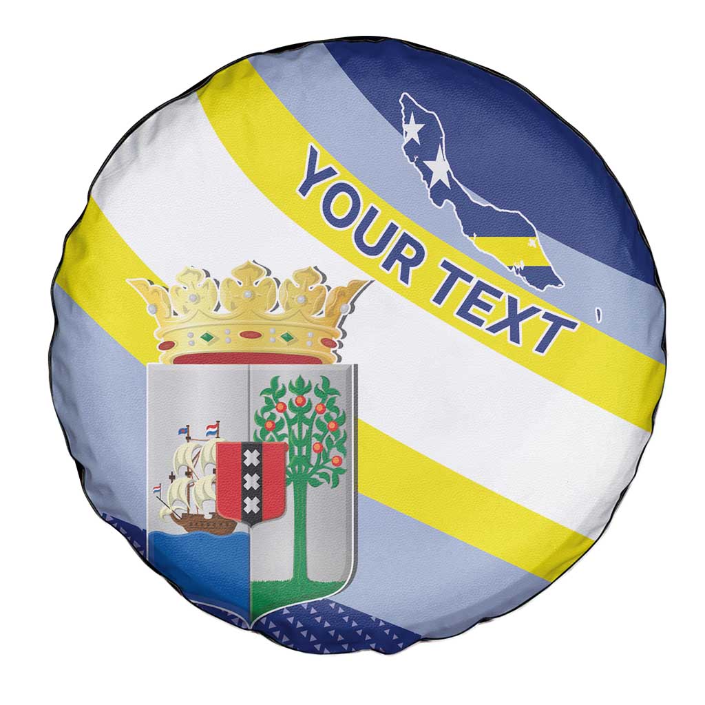 Personalized Curacao Coat of Arms Spare Tire Cover Map Flag Style