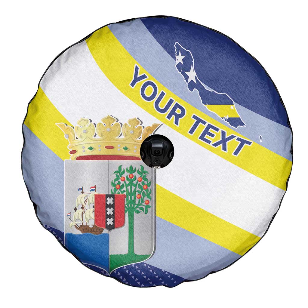 Personalized Curacao Coat of Arms Spare Tire Cover Map Flag Style