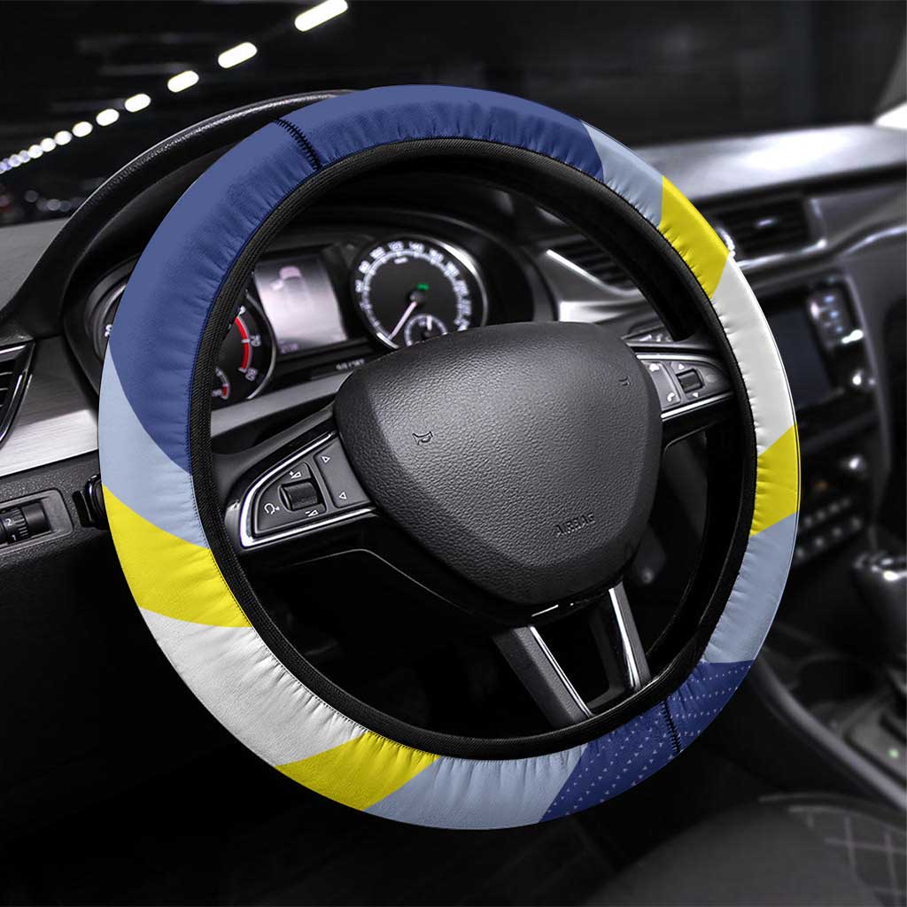 Curacao Coat of Arms Steering Wheel Cover Map Flag Style