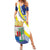 Personalized Curacao Coat of Arms Summer Maxi Dress Map Flag Style