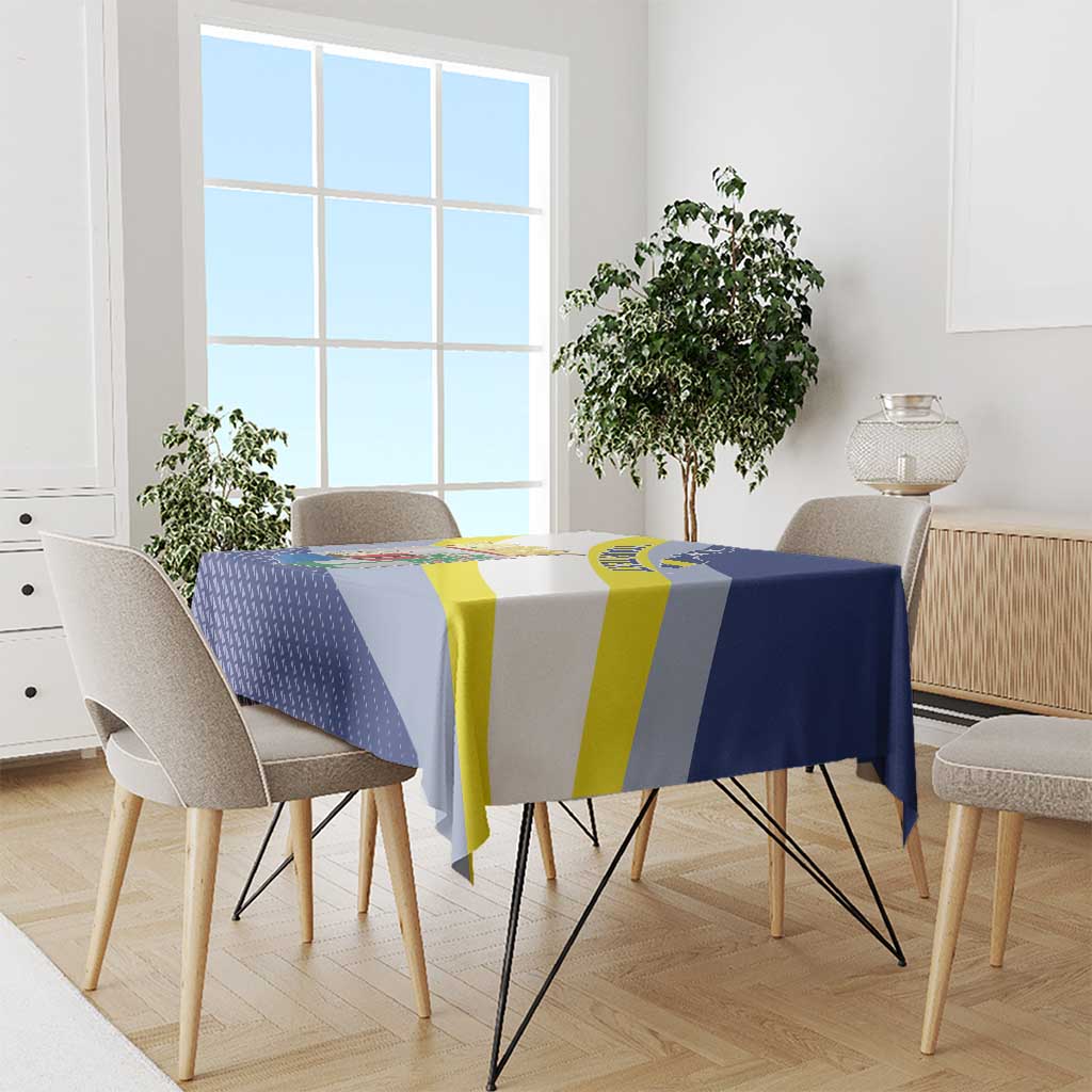 Personalized Curacao Coat of Arms Tablecloth Map Flag Style