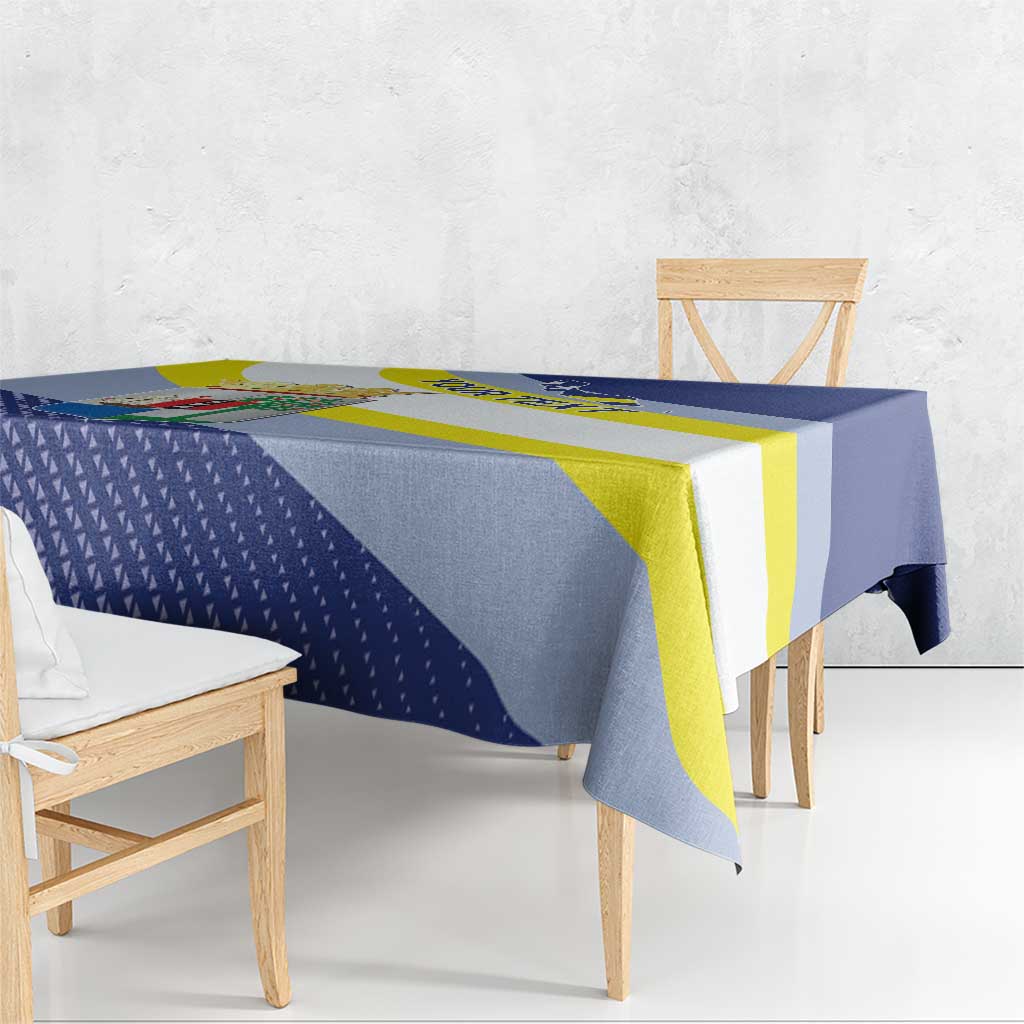 Personalized Curacao Coat of Arms Tablecloth Map Flag Style