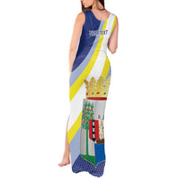 Personalized Curacao Coat of Arms Tank Maxi Dress Map Flag Style