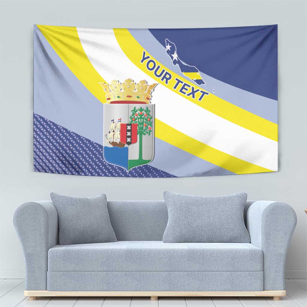 Personalized Curacao Coat of Arms Tapestry Map Flag Style