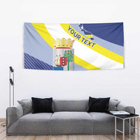 Personalized Curacao Coat of Arms Tapestry Map Flag Style