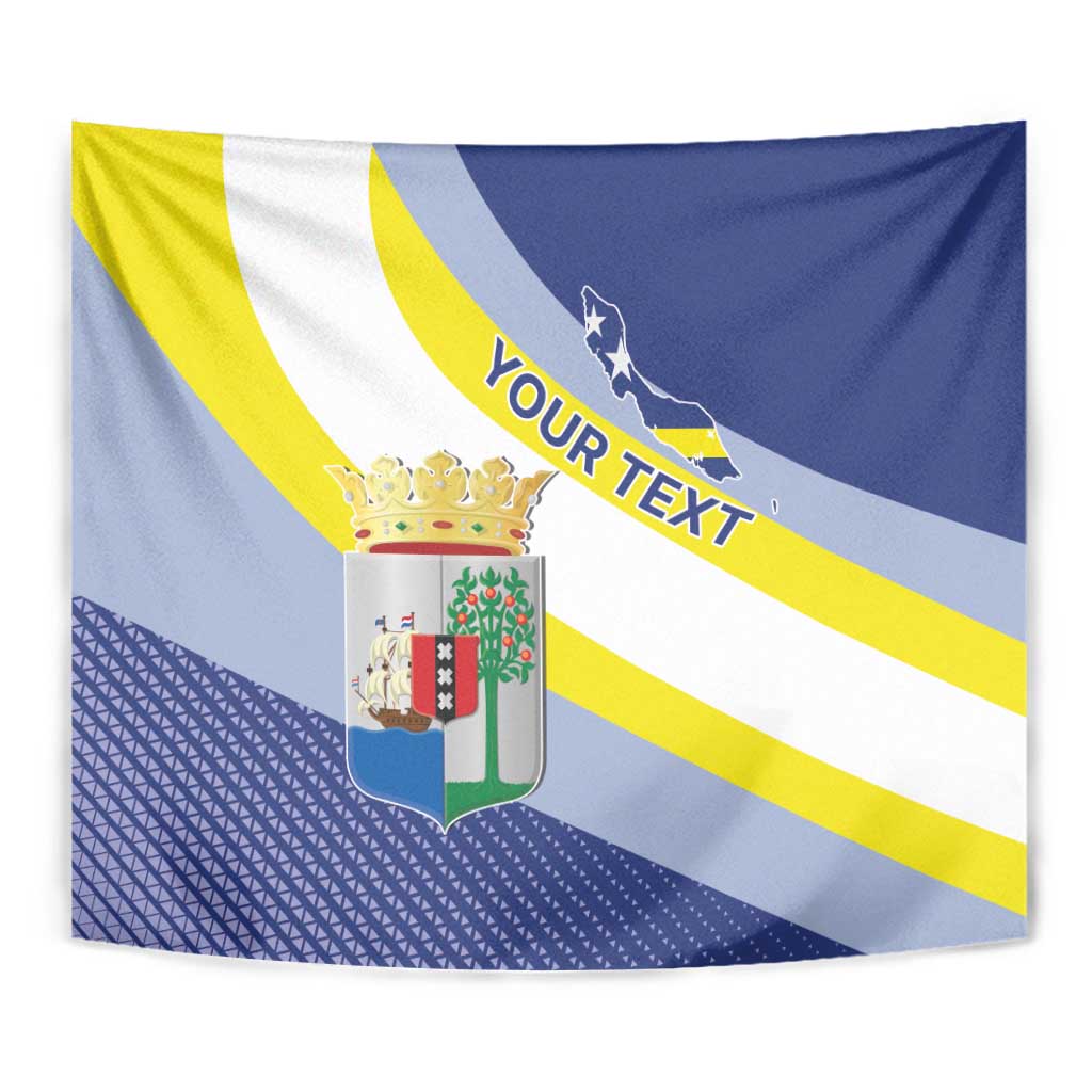 Personalized Curacao Coat of Arms Tapestry Map Flag Style
