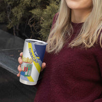 Personalized Curacao Coat of Arms Tumbler Cup Map Flag Style