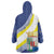 Personalized Curacao Coat of Arms Wearable Blanket Hoodie Map Flag Style