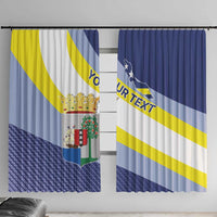 Personalized Curacao Coat of Arms Window Curtain Map Flag Style