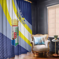 Personalized Curacao Coat of Arms Window Curtain Map Flag Style