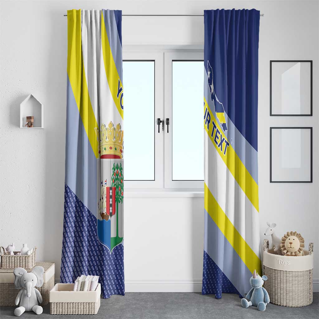Personalized Curacao Coat of Arms Window Curtain Map Flag Style