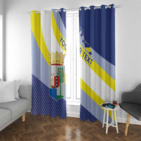Personalized Curacao Coat of Arms Window Curtain Map Flag Style