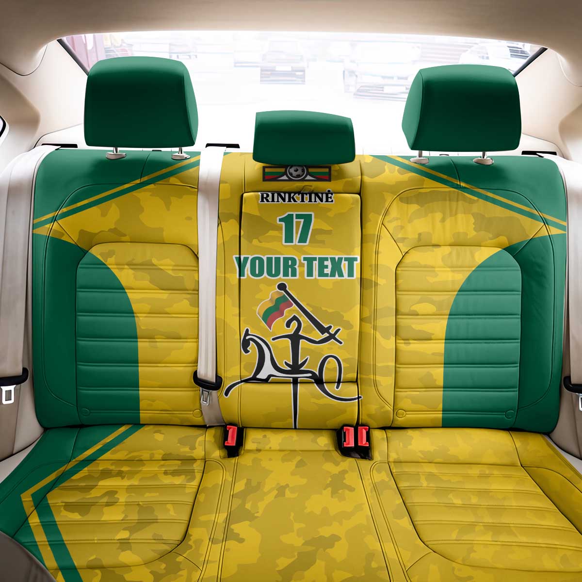 Republic of Lithuania Football Back Car Seat Cover Sporty Style