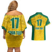 Republic of Lithuania Football Couples Matching Off Shoulder Short Dress and Hawaiian Shirt Sporty Style