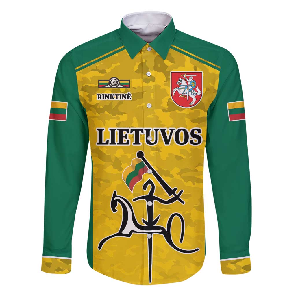 Republic of Lithuania Football Family Matching Long Sleeve Bodycon Dress and Hawaiian Shirt Sporty Style