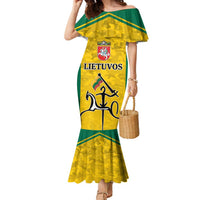 Republic of Lithuania Football Family Matching Mermaid Dress and Hawaiian Shirt Sporty Style