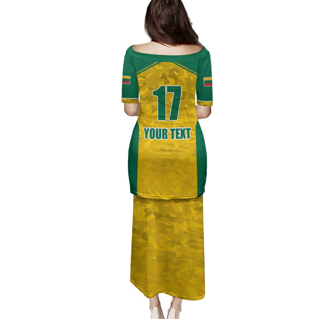 Republic of Lithuania Football Family Matching Puletasi and Hawaiian Shirt Sporty Style