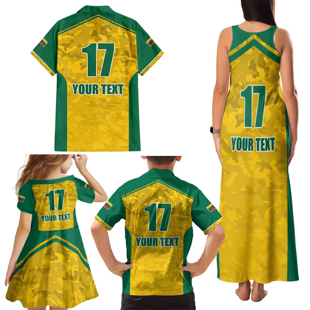 Republic of Lithuania Football Family Matching Tank Maxi Dress and Hawaiian Shirt Sporty Style
