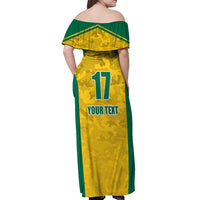 Republic of Lithuania Football Off Shoulder Maxi Dress Sporty Style