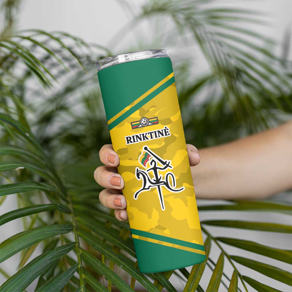 Republic of Lithuania Football Skinny Tumbler Sporty Style