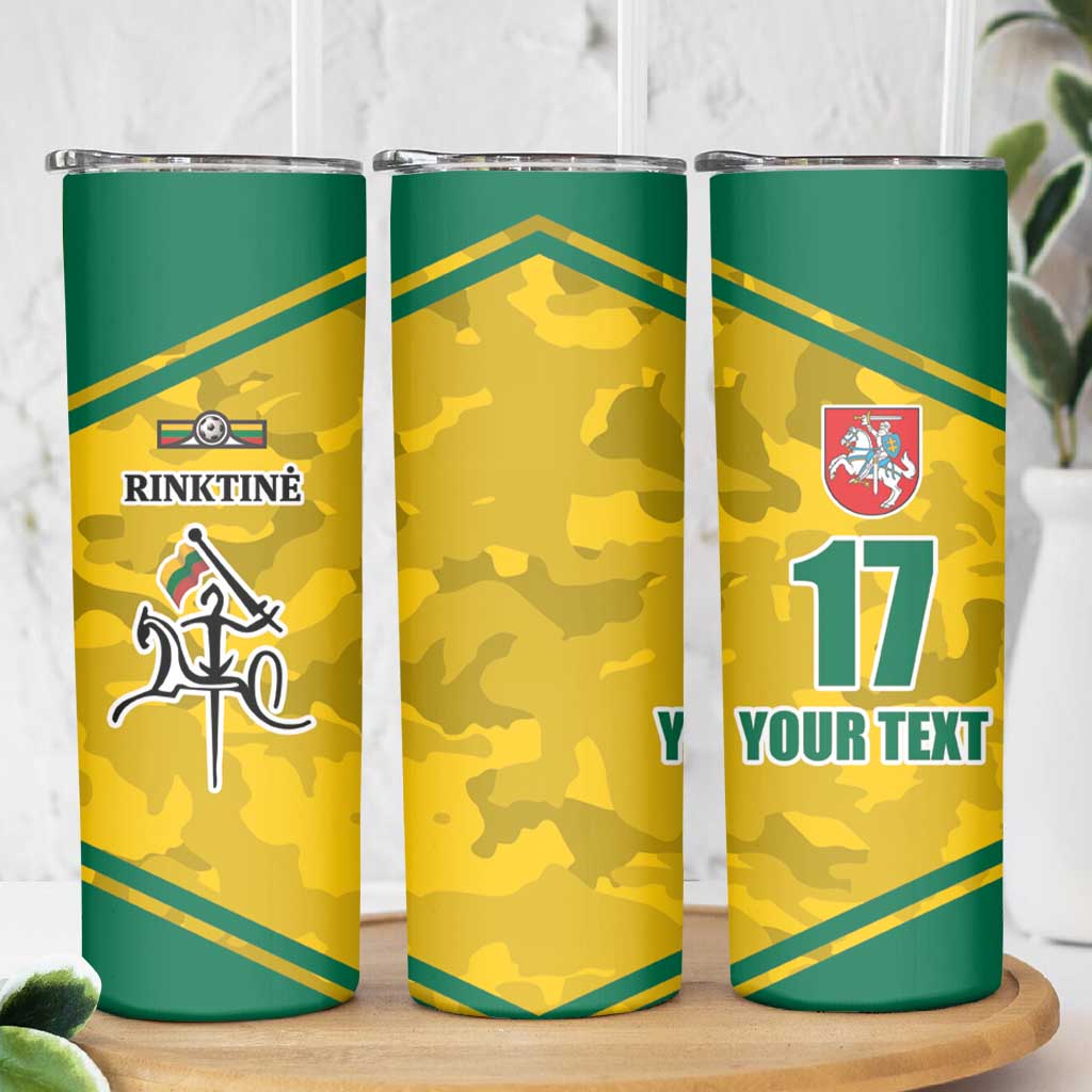 Republic of Lithuania Football Skinny Tumbler Sporty Style
