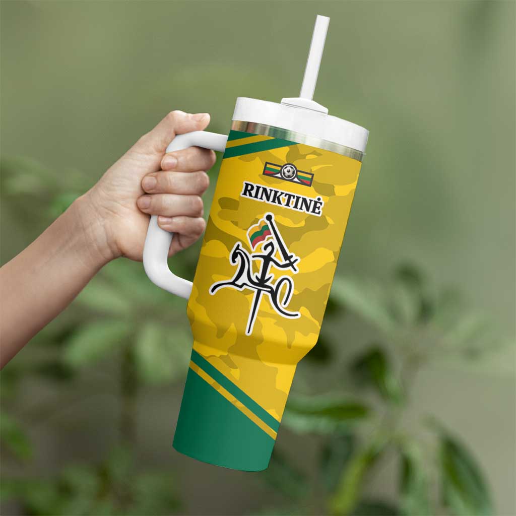 Republic of Lithuania Football Tumbler With Handle Sporty Style LT17 - Wonder Print Shop