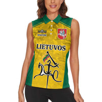 Republic of Lithuania Football Women Sleeveless Polo Shirt Sporty Style LT17 - Wonder Print Shop