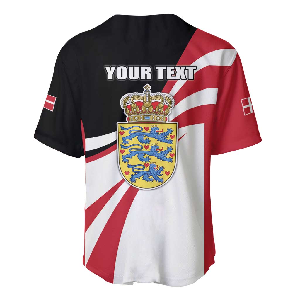 Personalized Danmark Coat of Arms Baseball Jersey Denmark Three Pale Blue Lions