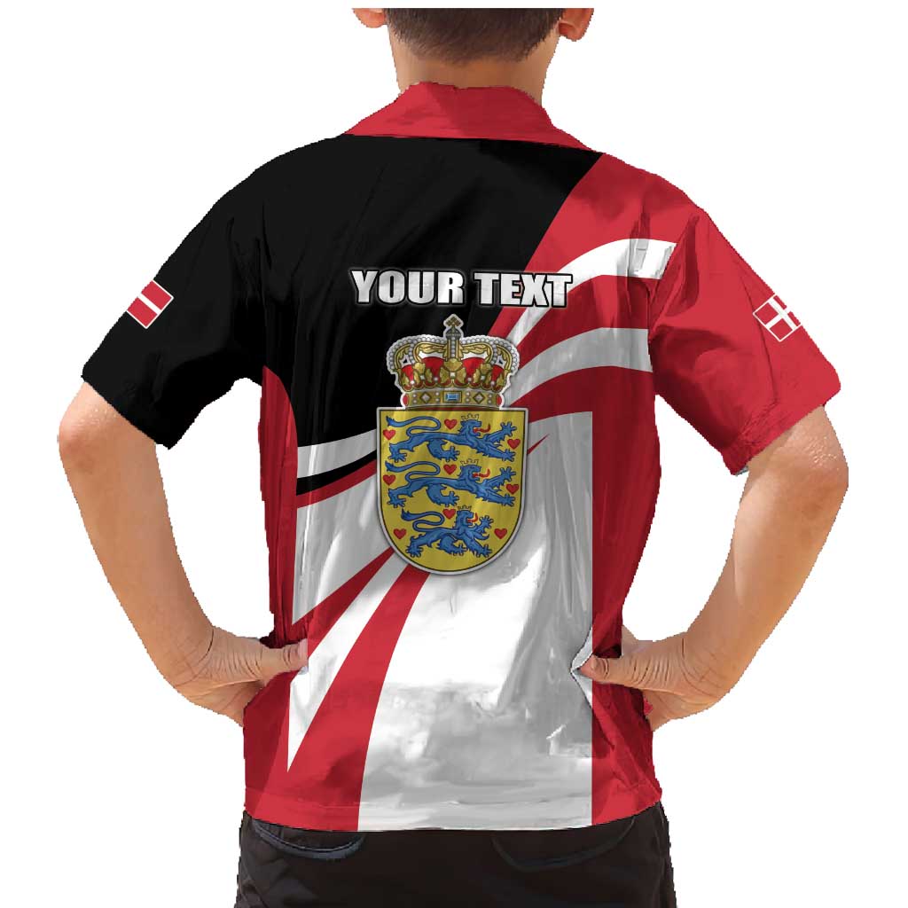 Personalized Danmark Coat of Arms Family Matching Mermaid Dress and Hawaiian Shirt Denmark Three Pale Blue Lions