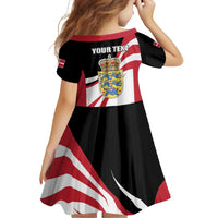 Personalized Danmark Coat of Arms Family Matching Off Shoulder Maxi Dress and Hawaiian Shirt Denmark Three Pale Blue Lions