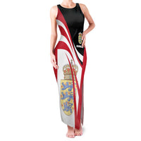 Personalized Danmark Coat of Arms Family Matching Tank Maxi Dress and Hawaiian Shirt Denmark Three Pale Blue Lions