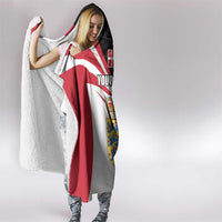 Personalized Danmark Coat of Arms Hooded Blanket Denmark Three Pale Blue Lions