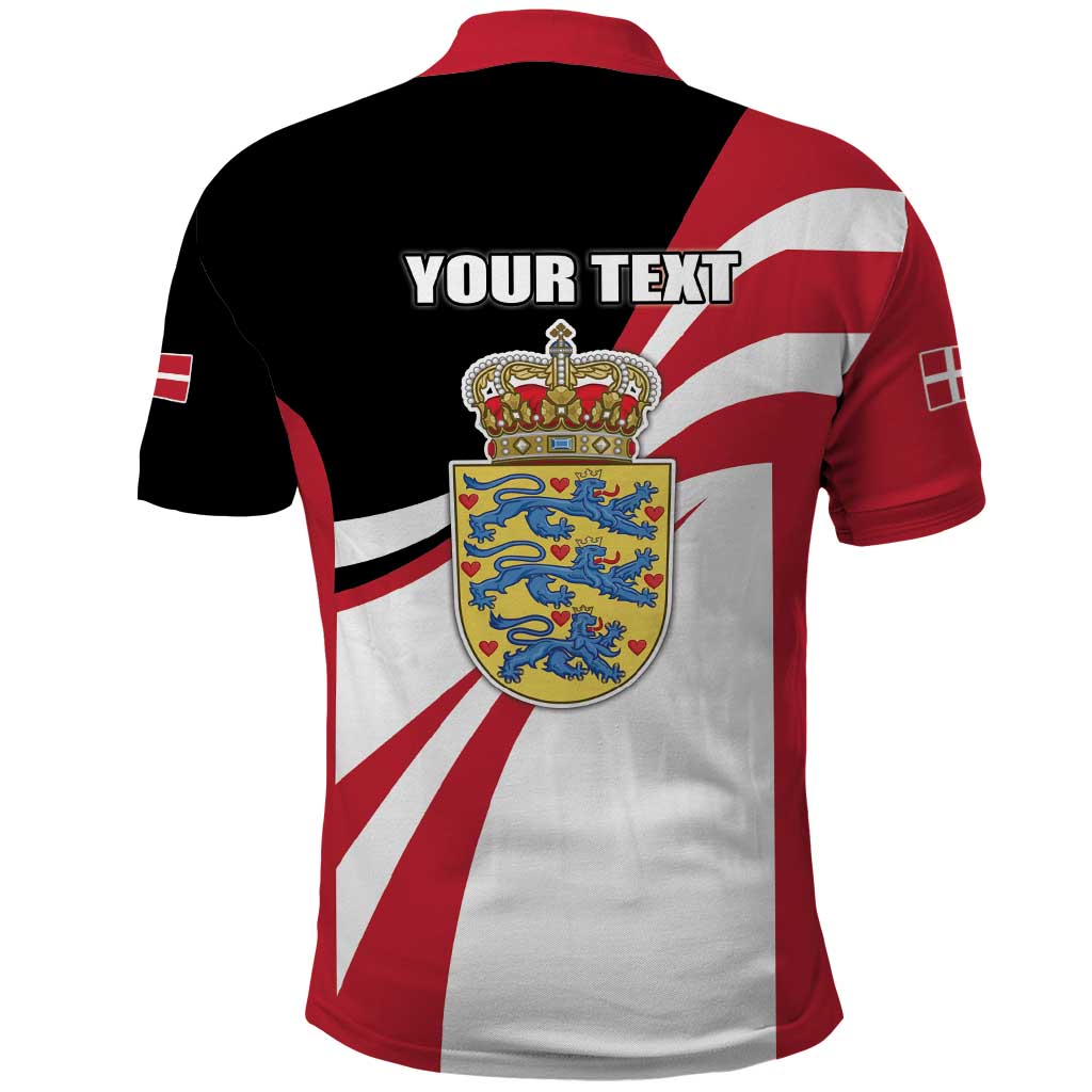 Personalized Danmark Coat of Arms Polo Shirt Denmark Three Pale Blue Lions