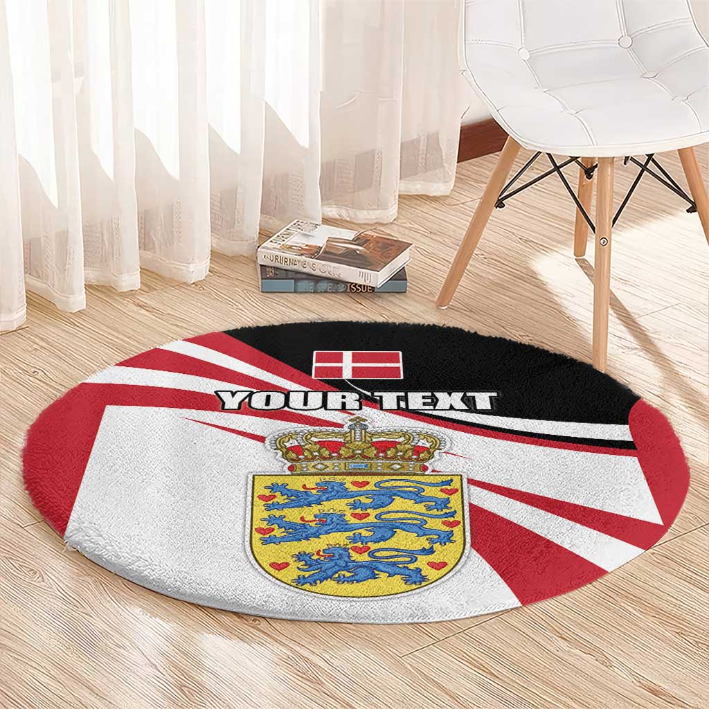 Personalized Danmark Coat of Arms Round Carpet Denmark Three Pale Blue Lions