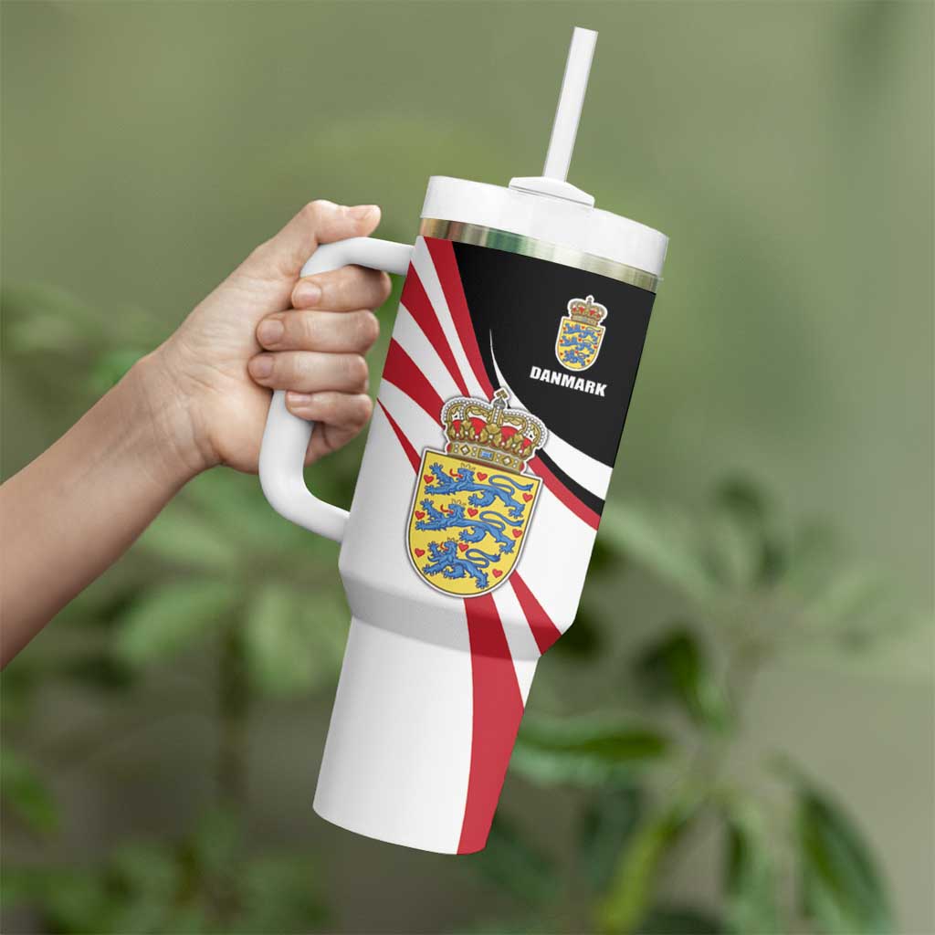 Personalized Danmark Coat of Arms Tumbler With Handle Denmark Three Pale Blue Lions