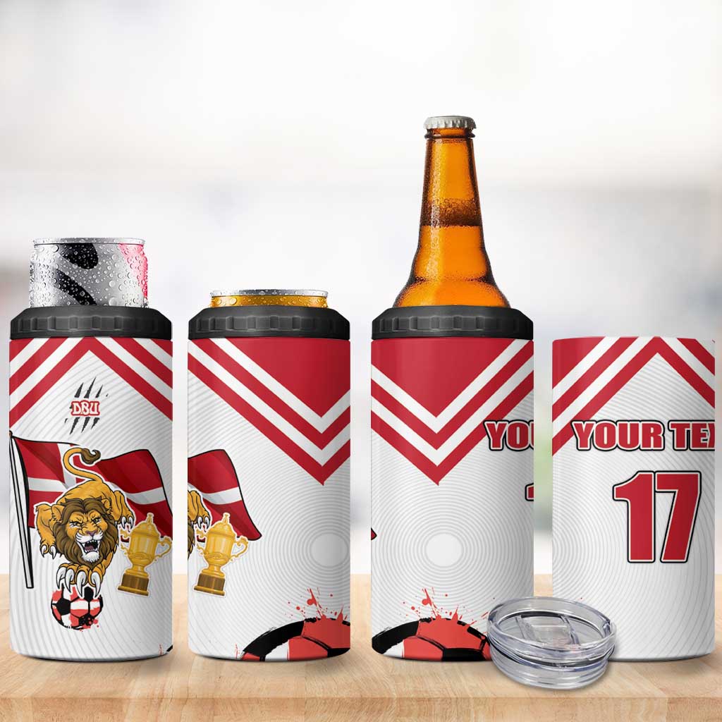Custom Danmark Football Go Champions 4 in 1 Can Cooler Tumbler Denmark Sporty Style