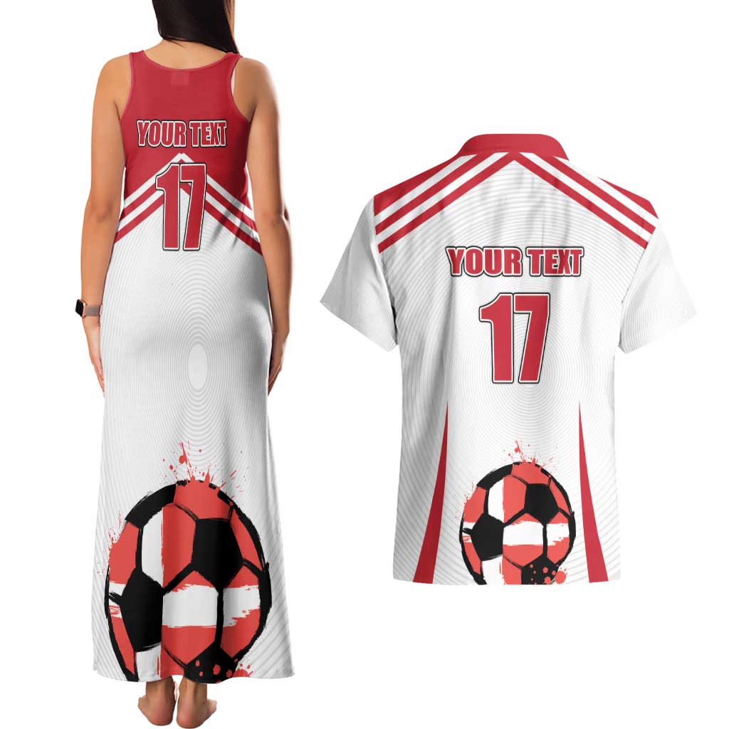 Custom Danmark Football Go Champions Couples Matching Tank Maxi Dress and Hawaiian Shirt Denmark Sporty Style